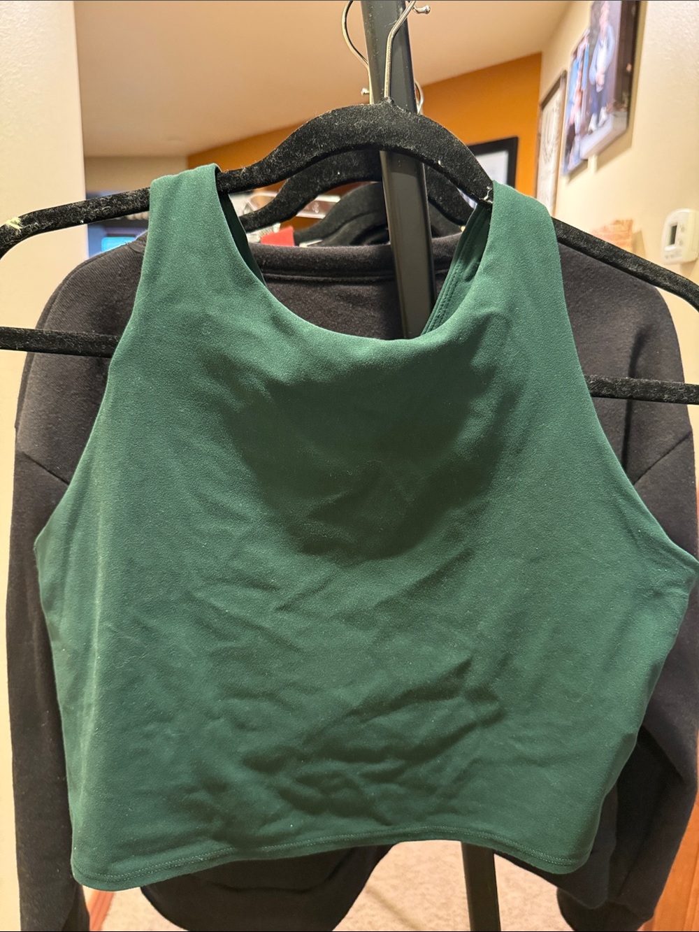 Athleta Deep Green High-Neck Cropped Sports Bra